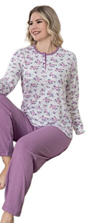 Arden Kışlık İnterlok Kumaş Kadın Pijama Takım Yumuşak Dokulu, Sıcak ve Rahat Tasarım M/2XL