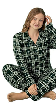 Linay Collection Kadın Büyük Beden Pijama Takımı Yumuşak Dokulu Rahat