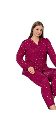 Linay Collection Kadın Büyük Beden Pijama Takımı Yumuşak Dokulu Rahat