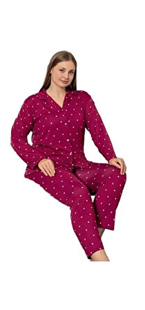 Linay Collection Kadın Büyük Beden Pijama Takımı Yumuşak Dokulu Rahat