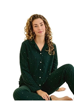 Serel Collection Kadın Pijama Takımı  Sıcak Tutan Yumuşak Dokulu Uzun Kollu Konfor