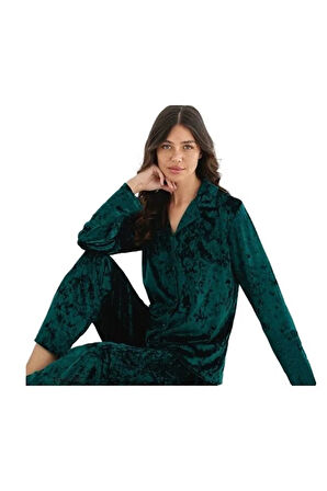 Minel Collection Kadın Pijama Takımı Uzun Kollu Yumuşak Dokulu Esnek ve Rahat Ev Giyim S/2XL