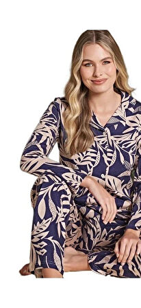 Yaren Collection Pamuklu Kadın Pijama Takımı Uzun Kollu Nefes Alan Esnek ve Konforlu Ev Giyim S/2XL