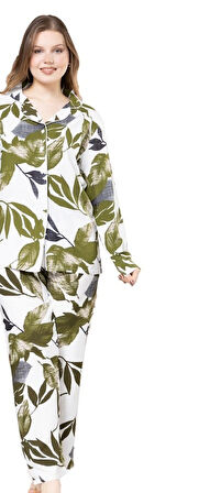 Yaren Collection Pamuklu Kadın Pijama Takımı Uzun Kollu Nefes Alan Esnek ve Konforlu Ev Giyim S/2XL
