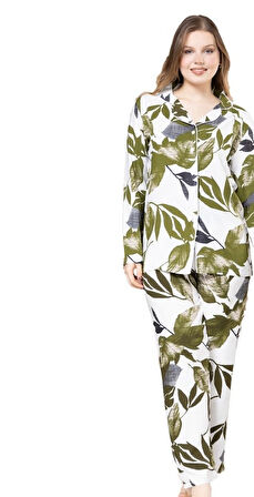 Yaren Collection Pamuklu Kadın Pijama Takımı Uzun Kollu Nefes Alan Esnek ve Konforlu Ev Giyim S/2XL