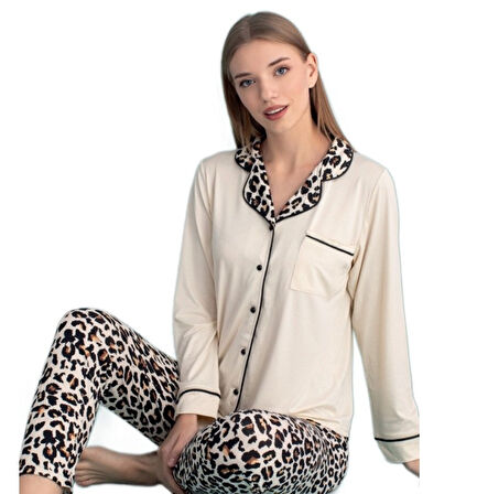 Berna Collection Kadın Pijama Takımı Düğmeli Yumuşak Dokulu Esnek ve Modern Tasarım S/2XL
