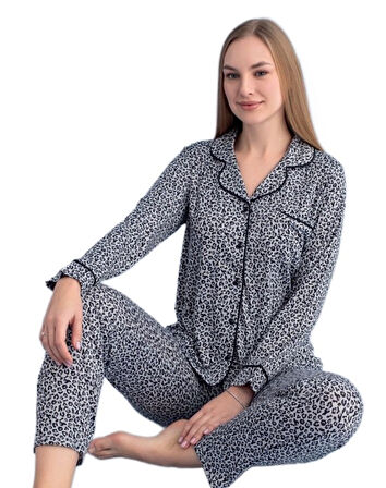 Berna Collection Kadın Pijama Takımı Düğmeli Yumuşak Dokulu Esnek ve Modern Tasarım S/2XL