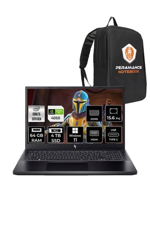 Nitro V15 i5-13420H 64GB 4TB SSD RTX4050/6GB 15.6'' FHD 144Hz W11P & PER4 ÇANTA