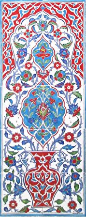 Armada Çini 40x100 Cm ED 703 Saksılı El dekoru Çini Pano