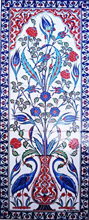 Armada Çini 40x100 Cm ED 705 İki Sülünlü El dekoru Çini Pano