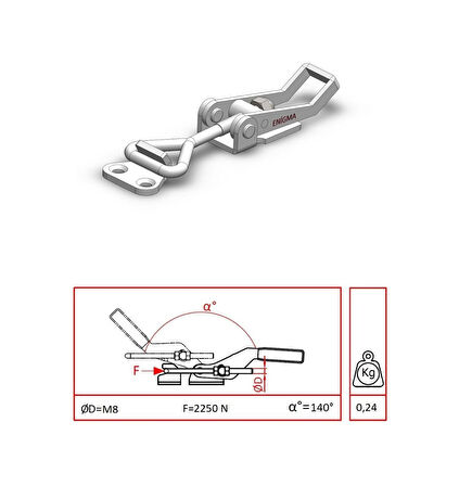 Kaput Kilidi Gerdirme Aparatı 93808 Y Galvaniz