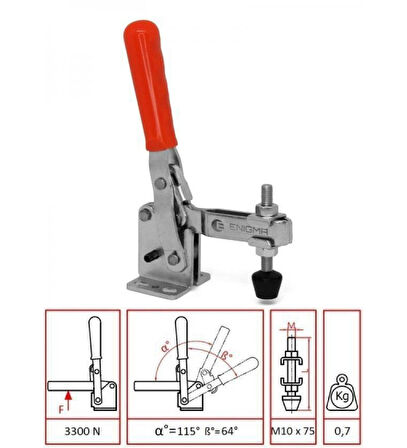 Yatay Taban Clamp Dikey Bağlantı Elemanı 1104 Y