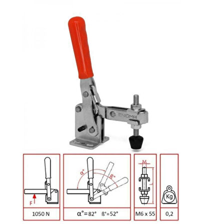 Yatay Taban Clamp Dikey Bağlantı Elemanı 1102 Y