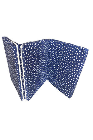 Katlanır Yer Yatağı Sünger Yatak Lacivert Yıldız 80x180 Cm-6 Cm Tek Kişilik
