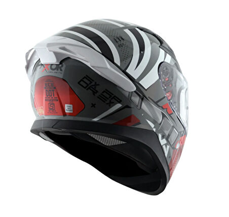 AXOR APEX HEX 2 - DULL COOL GREY RED / DCGR - Motosiklet Kask