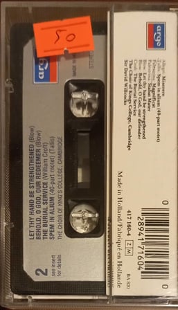 (Plak Değildir KASET tir) Allegri: Miserere etc. King's College Choir -Willcocks  Kaset