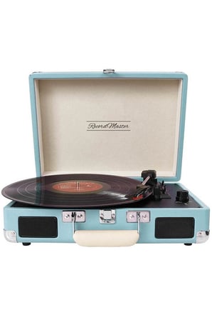 Record Master T310CH Şarj Özellikli Pikap - 33, 45, 78 Devir T310CH- MAVİ (TURKUAZ)*ÜCRETSİZ KARGO