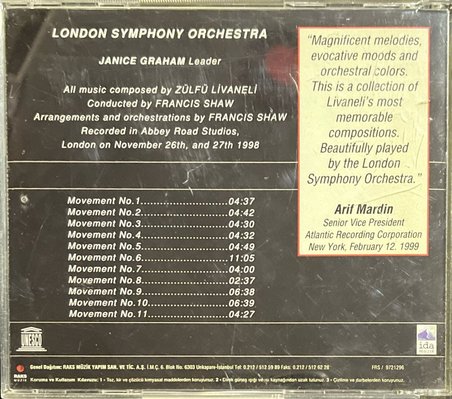 CD London Symphony Orchestra Plays Livaneli CD
