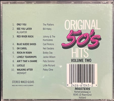 (Müzik CD sidir Plak Değildir) CD 50's Original Hits Volume Two CD