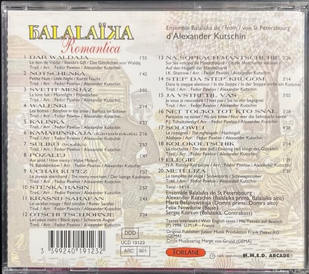 (Müzik CD sidir - Plak Değildir) CD Alexander Kutschin Balalaika Romantica CD