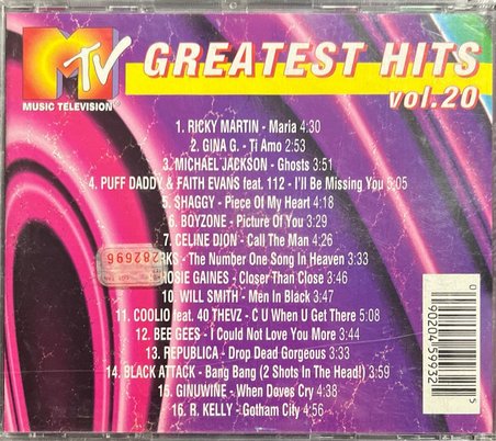 (Müzik CD sidir - Plak Değildir) CD Mtv Music Television Greatest Hits Vol.20 CD