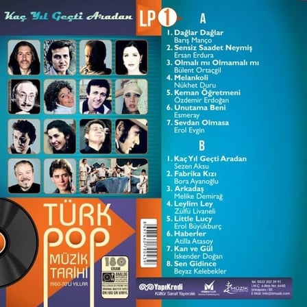 Çeşitli Sanatçılar Kaç Yıl Geçti Aradan Türk Pop Müzik Tarihi 1960-70'lı Yıllar Vol. 1 Double LP Mavi Renkli Plak
