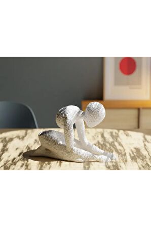 Meditasyon Modern Biblo Masa Üstü Mermer Görünümlü Beyaz Plastik 2 Heykel12 Renk Tek Ebat Beden