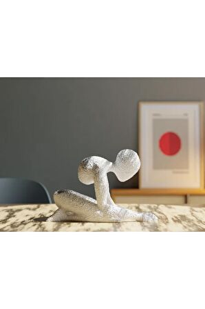 Meditasyon Modern Biblo Masa Üstü Mermer Görünümlü Beyaz Plastik 2 Heykel12 Renk Tek Ebat Beden