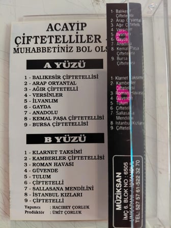Acayip Çiftetelliler 1 – Muhabbetiniz Bol Olsun  - 1994  Türkiye Basım  Kaset-2.el