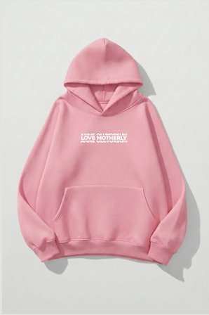 Unisex Yumuşak Dokulu Anne Oluyorsun Baskılı Tasarım Oversize 3 İplik Hoodie Sweatshirt