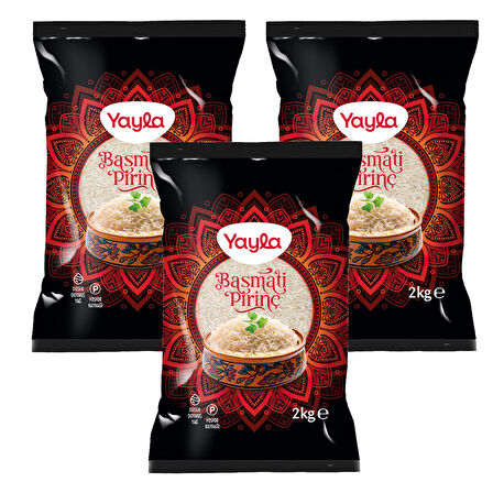 Yayla Bakliyat Basmati Pirinç 2 kg x 3 Adet