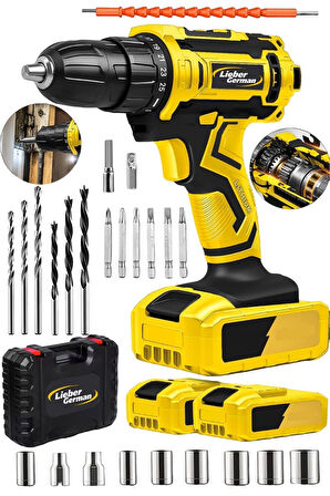 Titan Serisi 14.4 V 2 Ah 27 Parça Süper Set 2x Akülü Profesyonel Şarjlı Vidalama Matkap