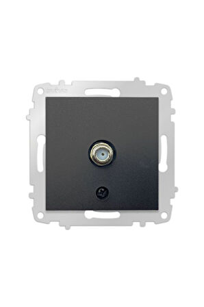 5 Adet Ovivo Grano Siyah Uydu Tv Prizi F Konnektör Çerçevesiz