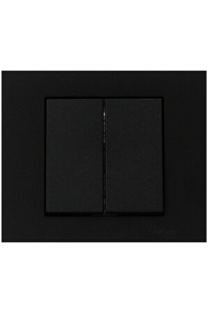 10 Adet Ovivo Grano Siyah Komitatör İkili Anahtar Çerçeve Dahil 10'lu