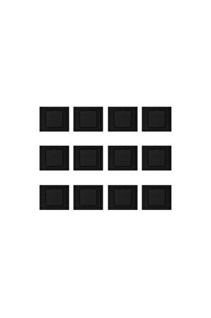 12 Adet Ovivo Grano Siyah Tekli Anahtar Çerçeveli