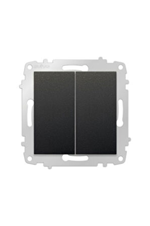 12 Adet Ovivo Grano Siyah Komitatör İkili Anahtar Çerçevesizdir