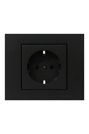 12 Adet Ovivo Grano Siyah Topraklı Priz Çerçeve Dahildir 12'li