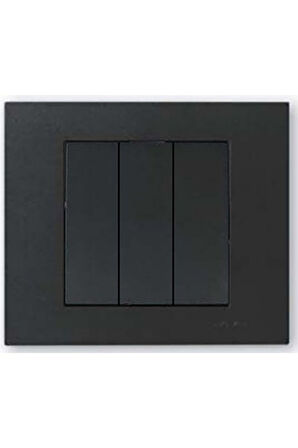 12 Adet Ovivo Grano Siyah Üçlü Anahtar Çerçeve Dahil 12'li