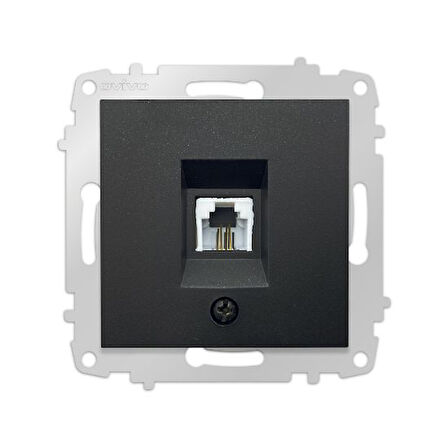 15 Adet Ovivo Grano Siyah Numeris Telefon Prizi Çerçevesiz