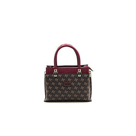 Silver Polo  Kadın Omuz Çantası 826-43471 SILVER POLO BAYAN ÇANTASI M178 KAHVE SARI-MAT BORDO