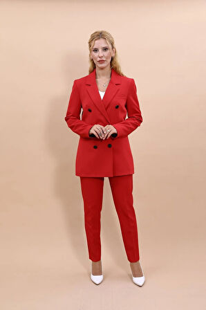 Verona Düğme Detay Blazer Takım TNS-4347