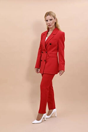Verona Düğme Detay Blazer Takım TNS-4347