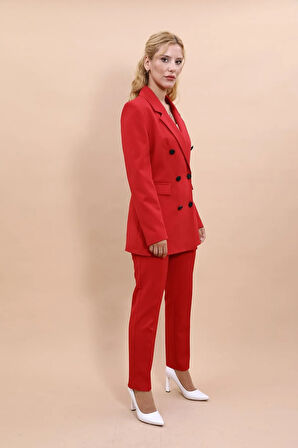 Verona Düğme Detay Blazer Takım TNS-4347