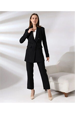 Verona Düğme Detay Blazer Takım TNS-4347