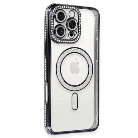 Apple iPhone 16 Pro Kılıf Joke Simli Magneticsafe Kılıf - Gri