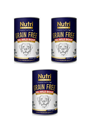 Nutri Canin Tahılsız Yaban Domuzlu Köpek Konserve 400 Gr. X 3 Adet