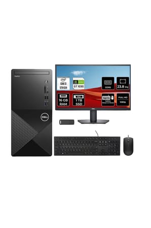Vostro 3030MT Core i3 12100 GT 1030 4GB 16GB RAM 1TB SSD 23.8" FHD FreeDOS N6001VDT3030MTP722 Masaüstü Bilgisayar + PER4 USB Bellek