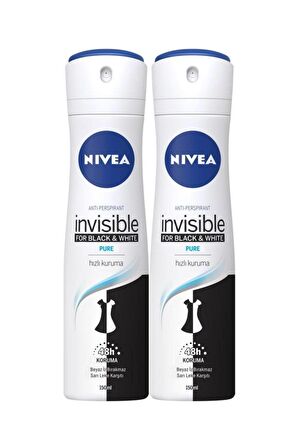 Nivea Invısıble Black&whıte Pure Sprey Deodorant 150ml Kadın 2'li Avantaj Paketi