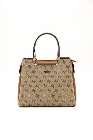 Kadın Omuz Çantası 969-43496 SİLVER POLO Kadın ÇANTASI M178 KOYU BEJ-MAT TABA