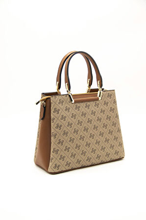 Kadın Omuz Çantası 969-43496 SİLVER POLO Kadın ÇANTASI M178 KOYU BEJ-MAT TABA